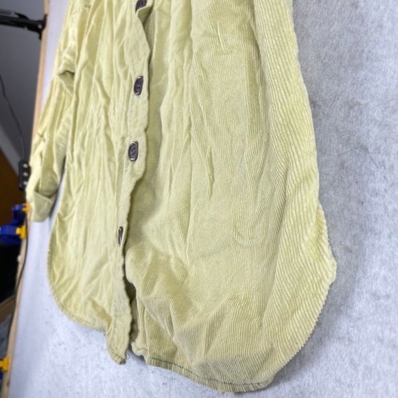 Vintage PECK & PECK Womens M* Yellow Corduroy Dagger Collar Button Down Shirt - Picture 10 of 11
